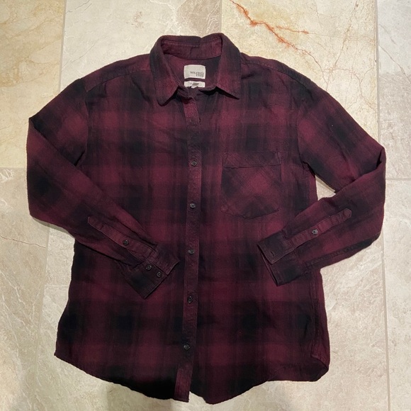 Aritizia Wilfred Flannel Red Checkered Top - Picture 2 of 9